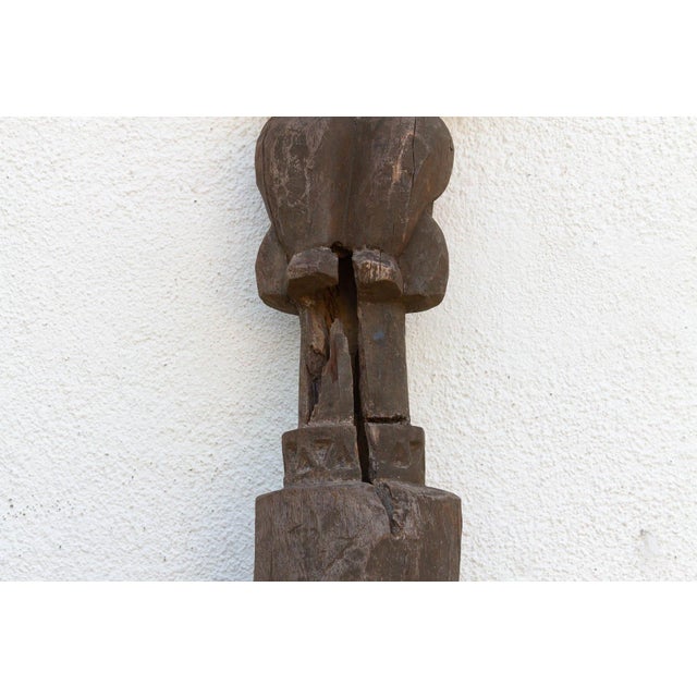 Brown Antique 75" Tall Lobi Guardian Post For Sale - Image 8 of 10