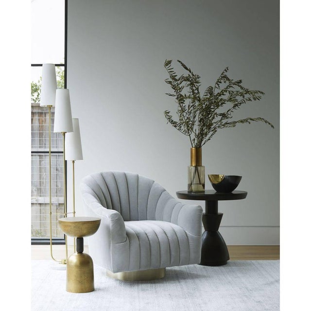 2020s Arteriors Home Springsteen Chair Flint Velvet Champagne Swivel For Sale - Image 5 of 9