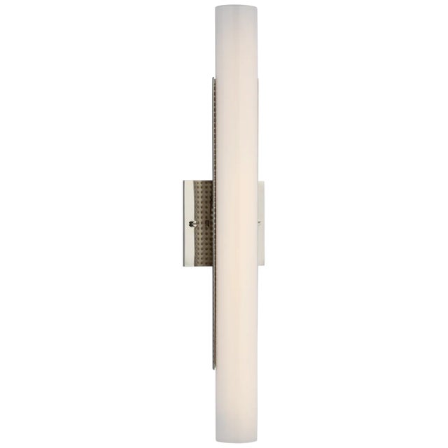 Kelly Wearstler for Visual Comfort Signature Precision 21" Bath Light in Polished Nickel with White Glass For Sale