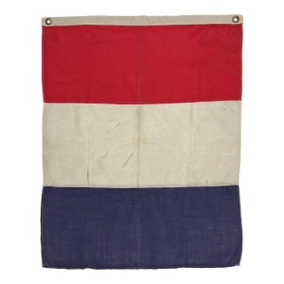 Small Vintage Distressed Nautical Signal Flag For Sale