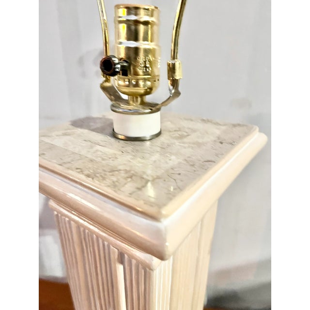 Vintage Coastal Style Rattan Table Lamps (A Pair) For Sale - Image 11 of 13