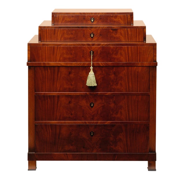 Biedermeier Figured Mahogany Osiron Chest Of Drawers Chairish