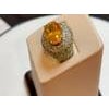 7 Carat Oval Citrine Tsavorite and Diamond Ring in 18 Karat White Gold, Estate For Sale - Image 16 of 18