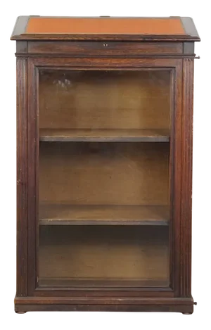 Antique Display Presentation Cabinet in Oak with Glass Door