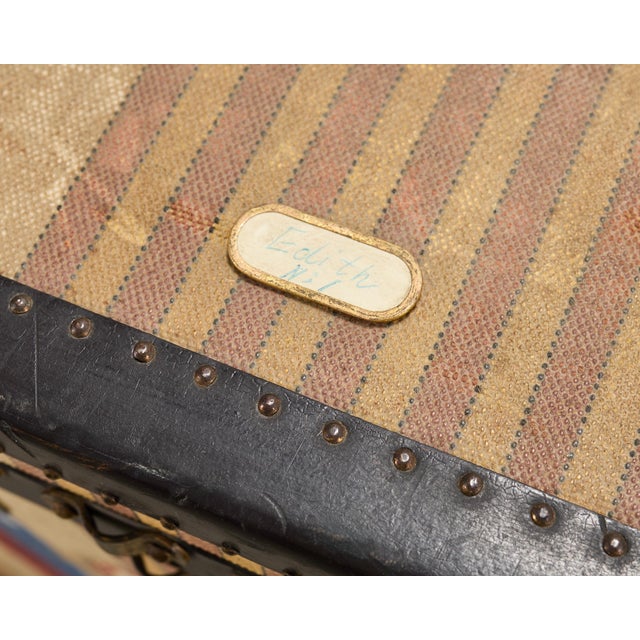 Louis Vuitton Style Steamer Hat Trunk by Crouch & Fitzgerald For Sale - Image 10 of 18