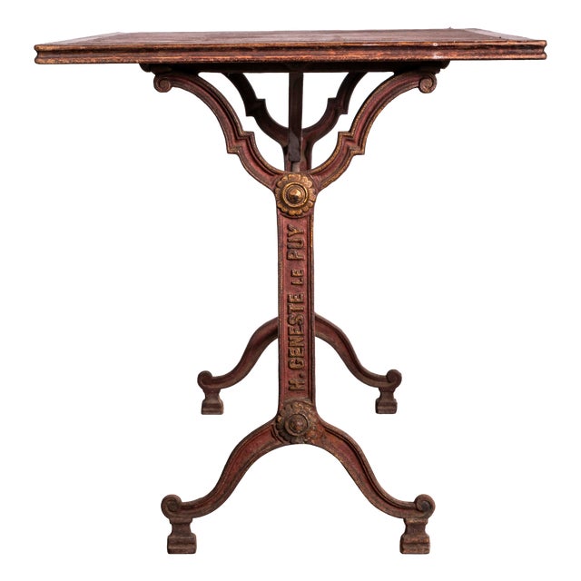 Vintage French Intricate Relief Cast Base Table, 1920s For Sale