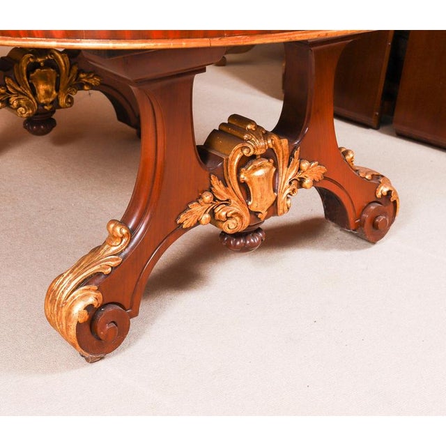 Antique Victorian Mahogany Twin Base Dining Table and Chairs, 1800s, Set of 13 For Sale - Image 12 of 14