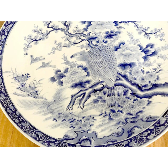 Mid 19th Century Large Antique Japanese Arita Porcelain Plate by Kajiwara Kiln For Sale - Image 5 of 13