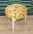Mid-Century Modern Round Stool with Removable Flower Power Upholstered Seat, 1970s For Sale - Image 3 of 9