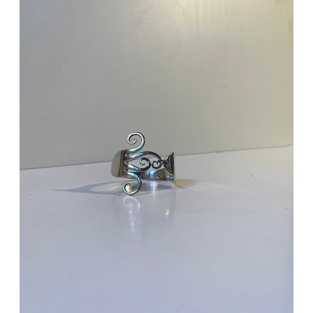 Art Nouveau Fork Bangle in Silver by J. Thomsen, 1920s For Sale - Image 10 of 10