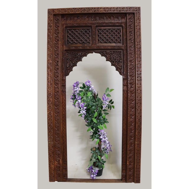 Antique Handmade and Handcarved Archway Door Frame, Nuristan, Afghanistan, 1920s For Sale - Image 11 of 17