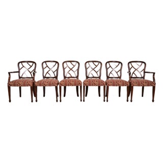 Kindel Furniture Federal Carved Mahogany Dining Chairs, Set of Six For Sale