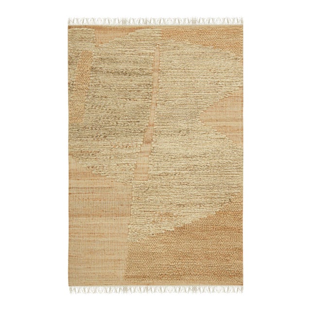 Rug & Kilim’s Abstract Flatweave in Beige-Brown With Geometric Patterns For Sale