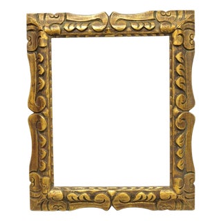 Vintage Italian Hollywood Regency Gold Gilt Wood Art Picture Frame 18.25 X 15.5 For Sale