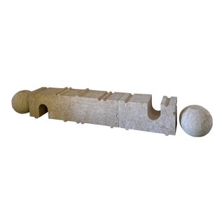 Kelly Wearstler Hume Modular Travertine Bench For Sale