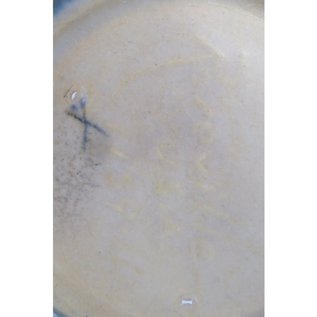 Roseville Pottery Clematis Ceil Blue Candlestick Holders 1159 a Pair 4687b For Sale - Image 12 of 15