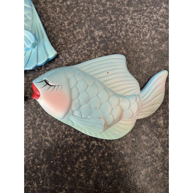 Vintage 1971 Miller Studio Chalkware Set of Fish- 2 Pieces