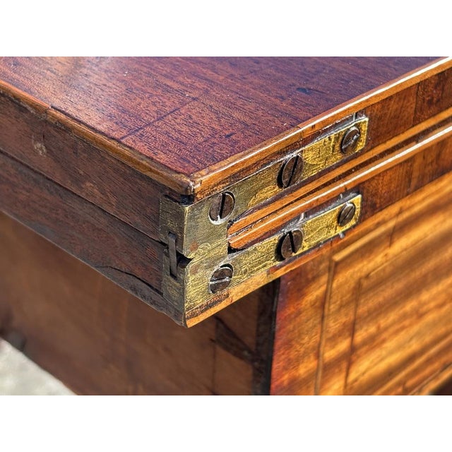 Wood Antique George III Mahogany Inlaid Fold-Over Tea Table, 1780 For Sale - Image 7 of 14