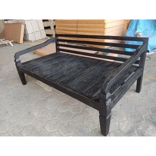 Modern Simple Black Teak Twin Daybed For Sale - Image 3 of 3