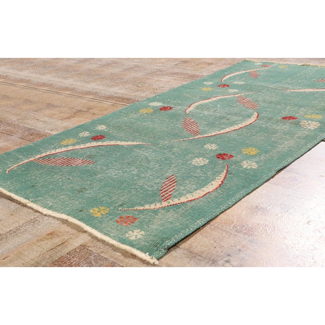 Green Zeki Muren Vintage Turkish Sivas Rug, 03'00 X 05'11 For Sale - Image 8 of 10
