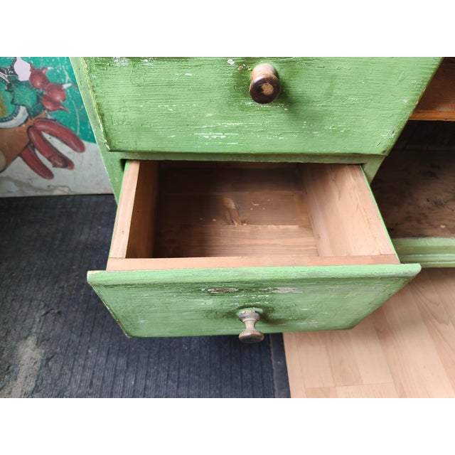 Country Style Kitchen Flour Buffet in Green For Sale - Image 13 of 18
