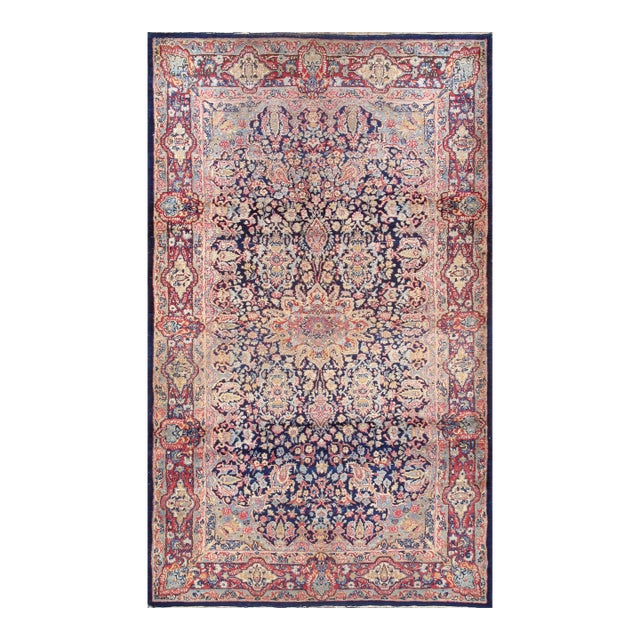Pasargad Home Antique Lavar Navy Wool Area Rug, 3'10'' X 6' 6'' For Sale
