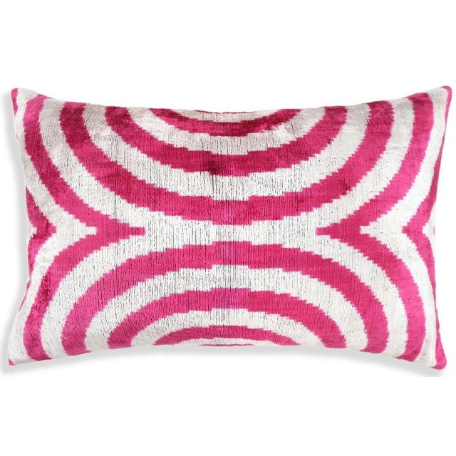 "Size: 16x24 inch lumbar pillow – perfect for sofa, chair, or bed styling Handwoven silk velvet featuring bold concentric...