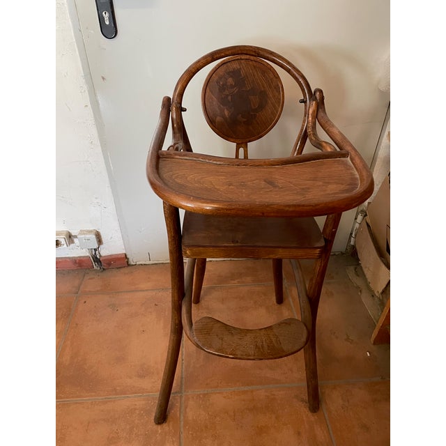 Bentwood Childrens Highchair with Embossed Felix the Cat Motif, 1920s For Sale - Image 3 of 9