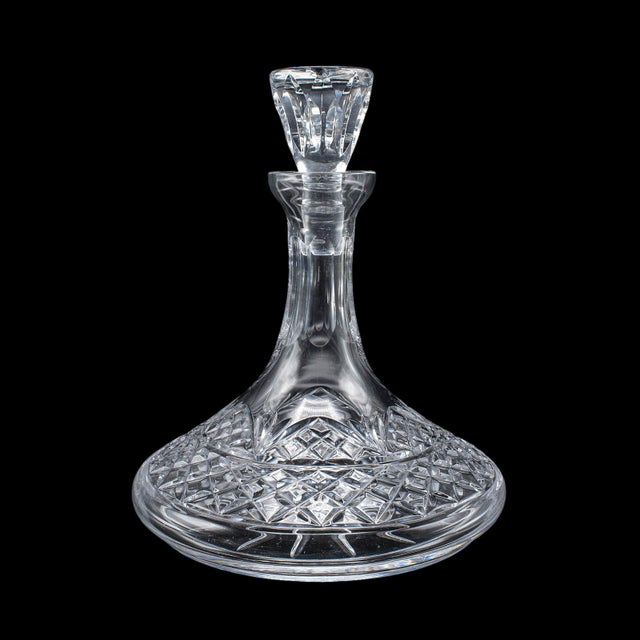 1970s Vintage Ships Decanter & Glass Duo, English, Crystal Glass, Brandy, Rum, Whiskey - 3 pcs For Sale - Image 5 of 12