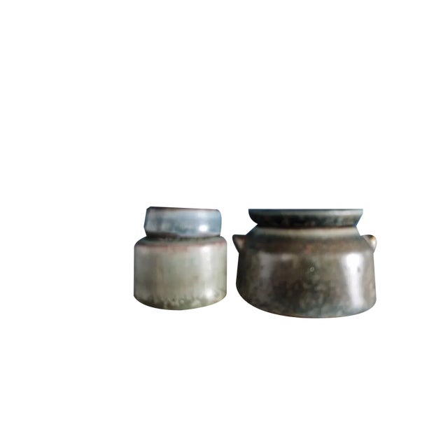 Miniature Ceramic Bowls with Covers by Carl-Harry Stålhane for Rörstrand, Sweden, 1950s, Set of 2 For Sale