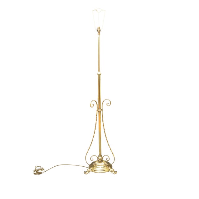 Arts and Crafts English Brass Height Adjustable Floor Lamp, 1900 For Sale - Image 11 of 13