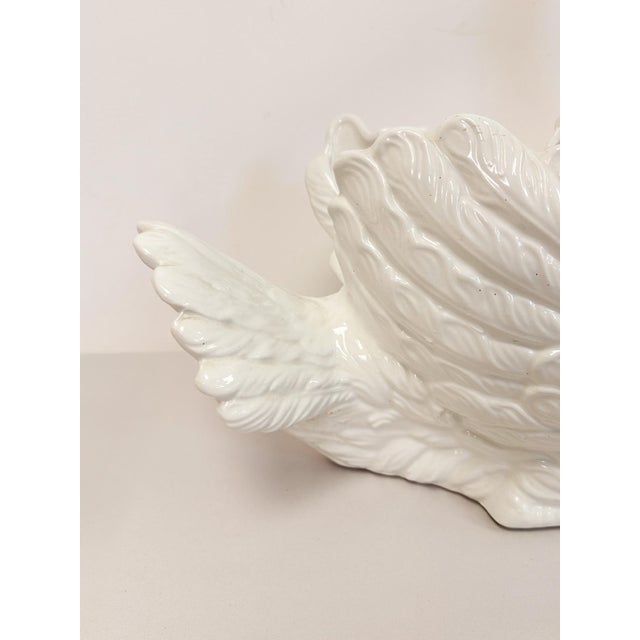 Large Vintage White Porcelain Swan Planter Sculpture MCM Decor Italian Style For Sale - Image 13 of 17