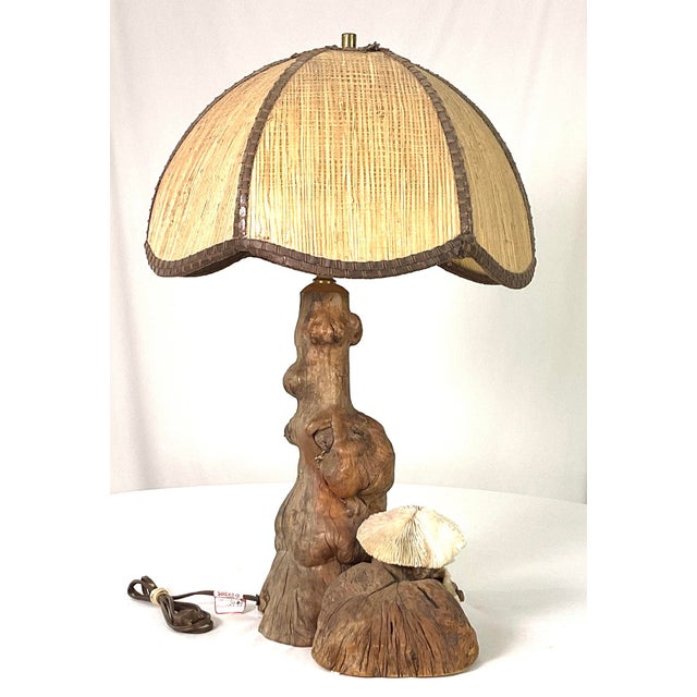 1960s Folk Art, Tree Form, Rustic Country Table Lamp For Sale - Image 10 of 10