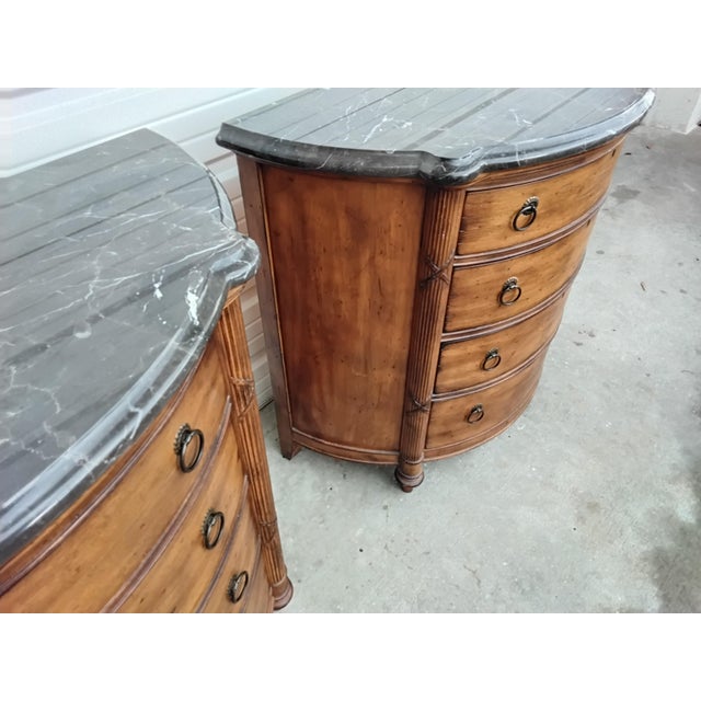 These demilume bachelor chest make wonderful night stands. The black marble top makes it easy for hot or cold drinks to...