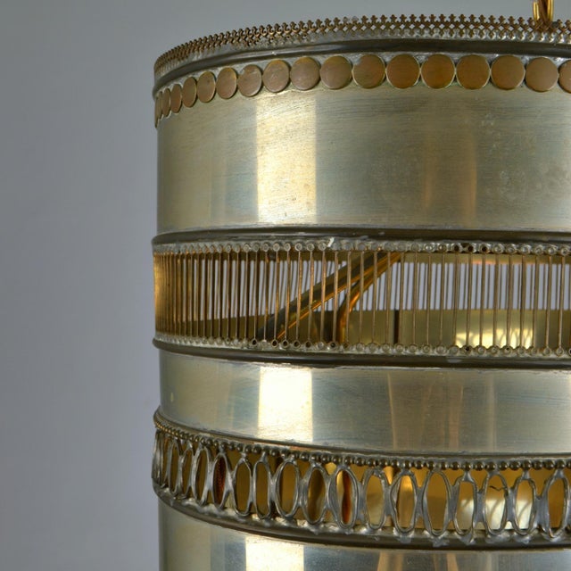 Metal Pendant Lamp with Brass and Copper Decorations For Sale - Image 11 of 18