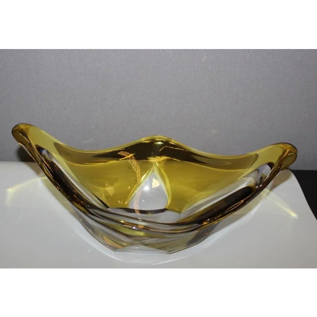 Glass Yellow and Clear Crystal Cup, 1960 For Sale - Image 7 of 9