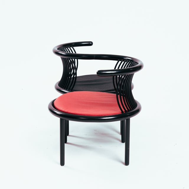 Black Vis-a-Vis Chair by Herbert Ohl for Lübke, 1980s For Sale - Image 4 of 15
