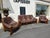 Brutalist Leather Living Room Set, 1970, Set of 3 For Sale - Image 10 of 16