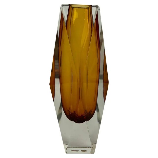 Yellow Art Glass Vase by Flavio Poli for Murano, 1950s For Sale - Image 9 of 9