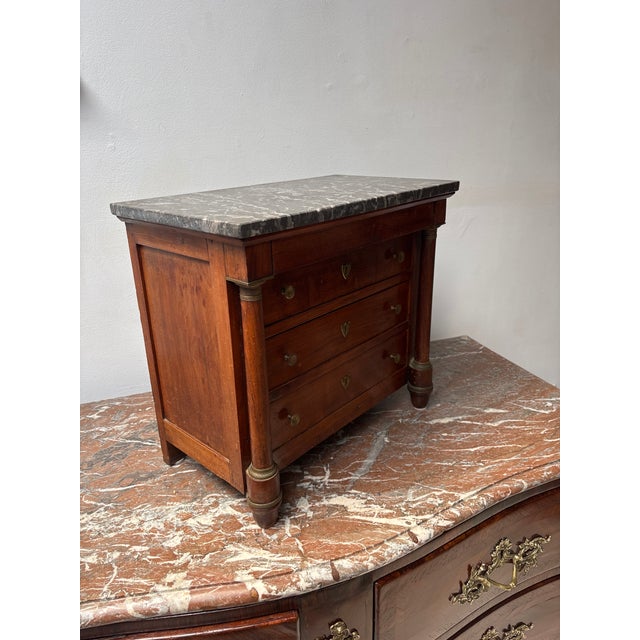 Mid 19th Century Miniature French Empire Marble Top Commode For Sale - Image 9 of 10