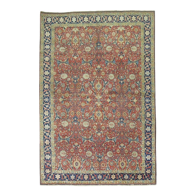 19th Century Antique Persian Tabriz - 7'8" x 11'1" For Sale