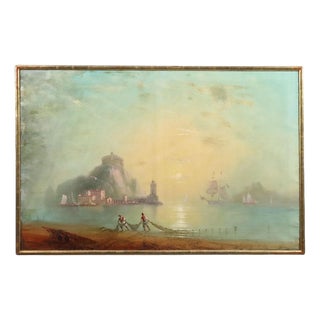 G. Ramano, View of Nisida, 1865, Oil on Canvas For Sale