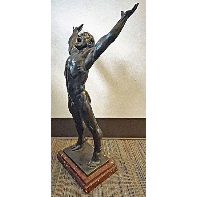 Figurative Arthur Dupagne (Belgium, 1895-1961) Exultation Bronze For Sale - Image 3 of 5