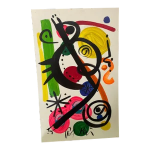 1970s Contemporary Original Peter Keil Miro Style Abstract Painting