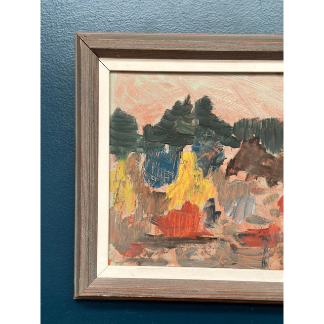 Original Swedish Oil on Panel – “Abstract Landscape” by Nils Söderberg – Signed – Vintage & Framed – 37 × 29.5 cm (14.6" ×...