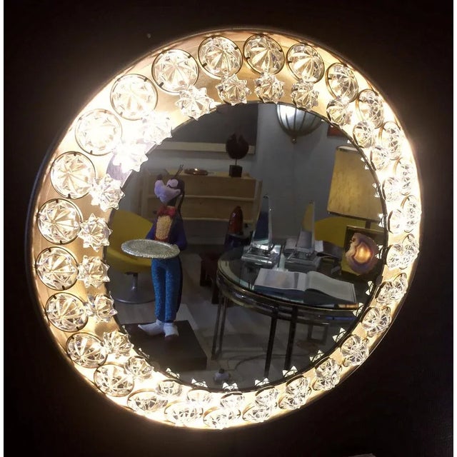 Lighting Mirror in Brass and Resin For Sale - Image 4 of 12