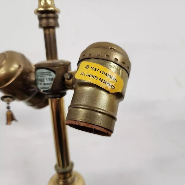 Chapman Table Lamps Brass Candlestick Pair For Sale - Image 12 of 12