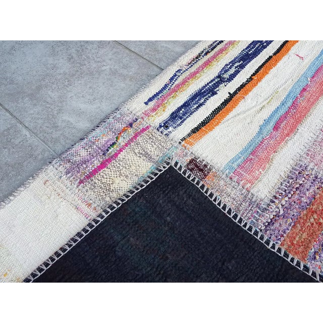 Turkish 1950s Turkish White Purple Ethnic Rug For Sale - Image 3 of 10