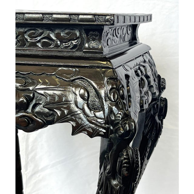 Antique Asian Carved Rosewood Jardiniere/ Plant Stand For Sale In West Palm - Image 6 of 12