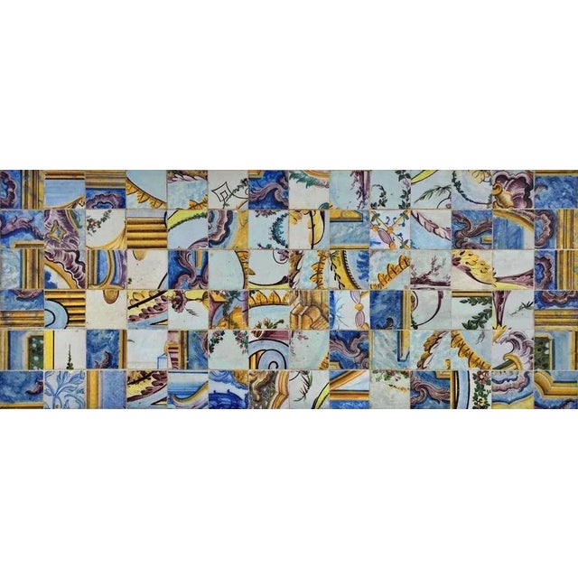18th Century Portuguese 84-Piece Tile Panel For Sale - Image 5 of 5
